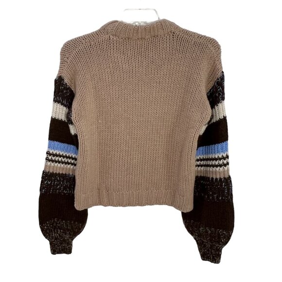 Baum und Pferdgarten Colorblock Chunky Knit Sweater in Taupe Multi  NWT - Size X - Picture 3 of 9